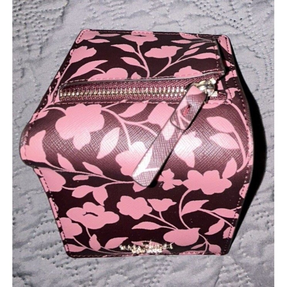 Kate Spade Saffiano Serenade Cove garden vine floral Wallet Pink Multi - Picture 2 of 5